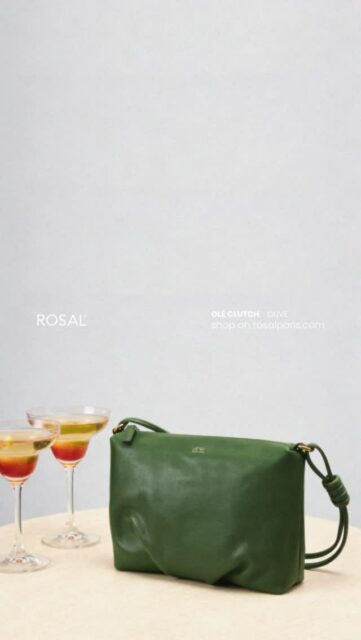 Ole clutch, olive color.
More on rosalparis.com